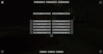 Options menu