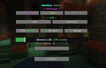 Menu d'omnigen