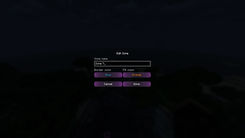 Zone editing screen