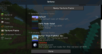 New Texture pack screen [1.3.0]