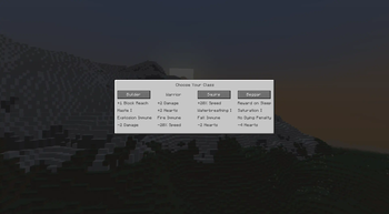 Class Selection Menu
