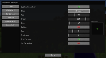 Crosshair Settings