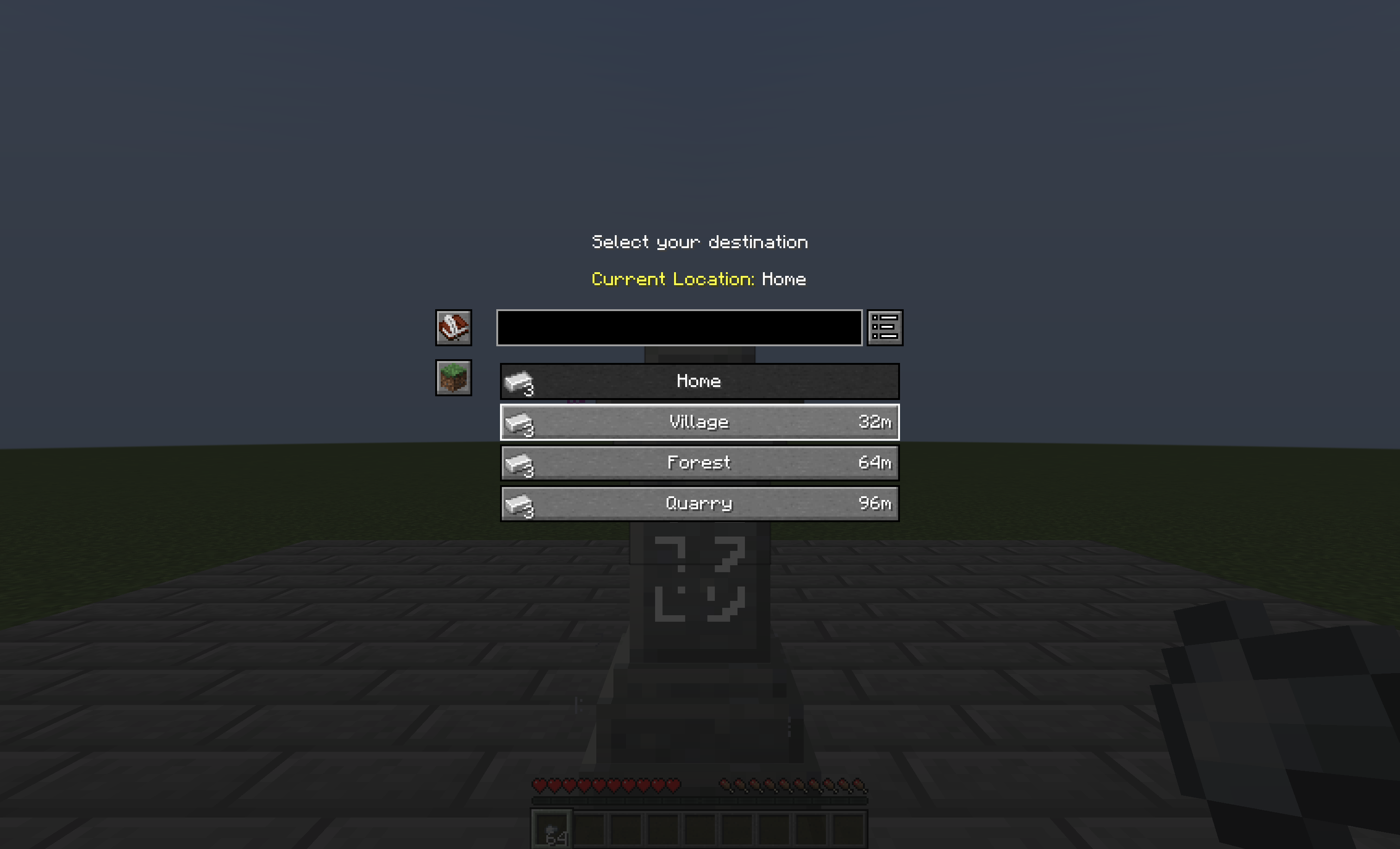 Iron nuggets before teleporting