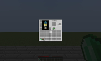 Emeralds and oak logs after teleporting