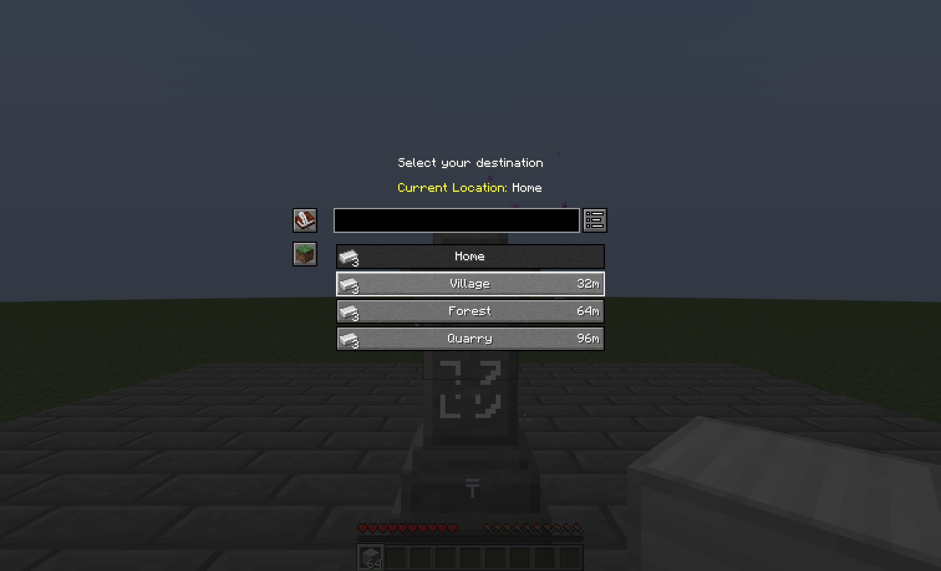 Iron blocks before teleporting