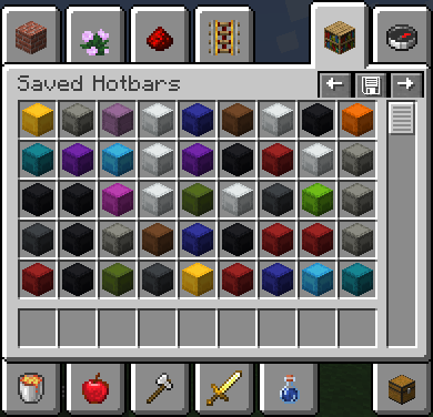 Saved Hotbars Tab with Hotbars+