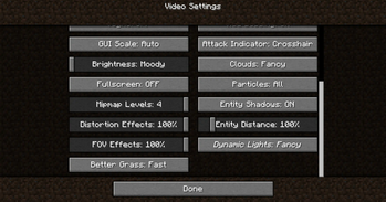 The video settings with this mod installed