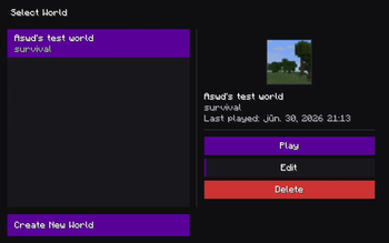 The world select menu