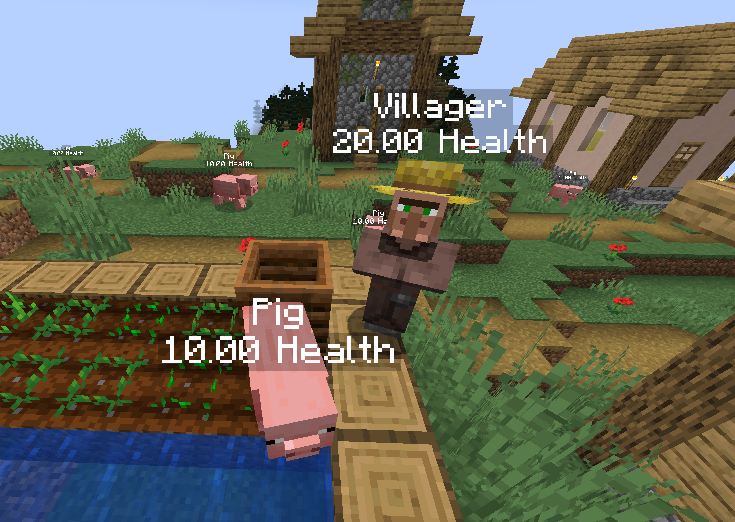 A villager and many pigs