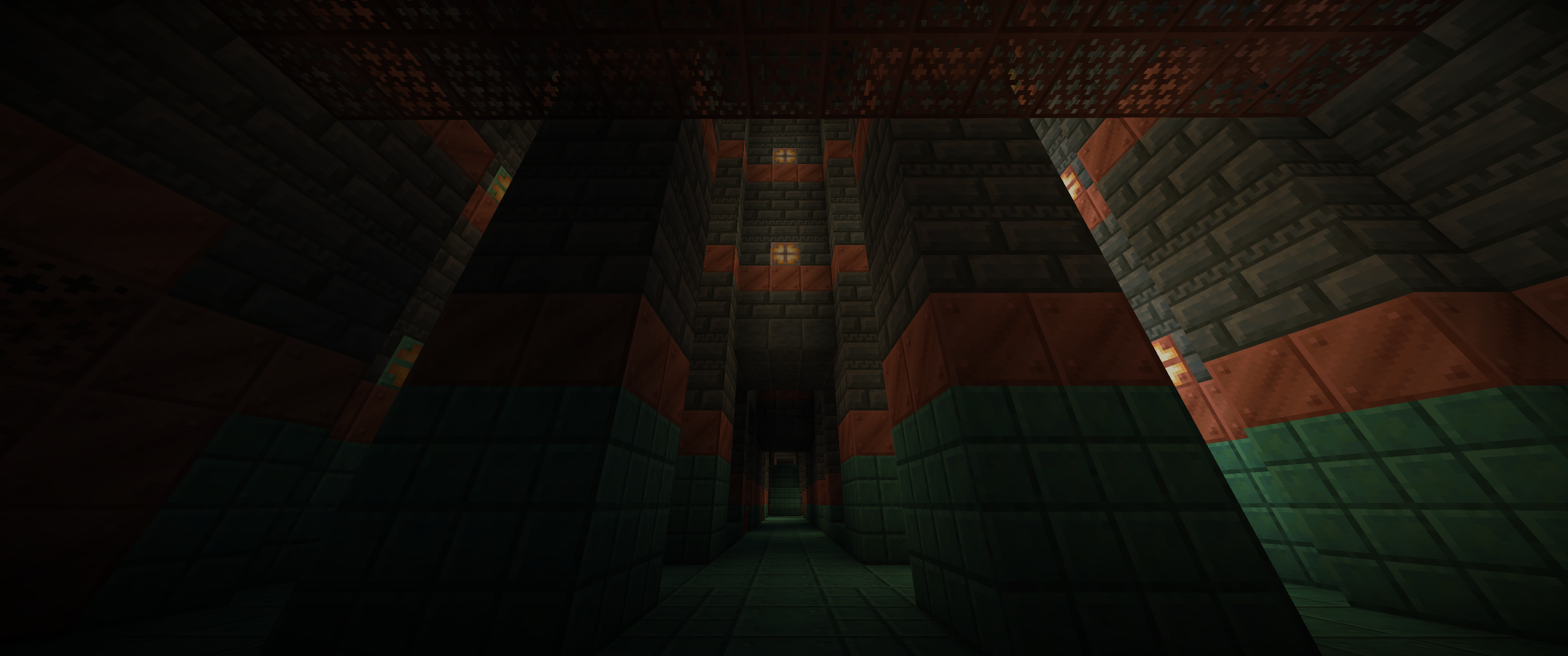 looking down a darker corridor