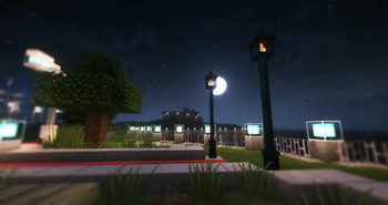 Simple floor lamp in the night