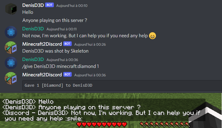 Minecraft Connects to Discord, Chat, Sync, Commands & Invite