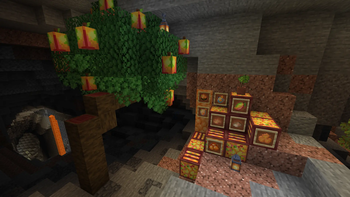 Mango tree in cave depth