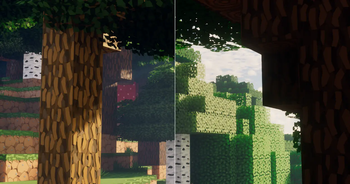 with and without bushy leaves