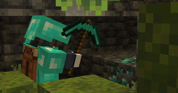 Mining diamonds in a cave