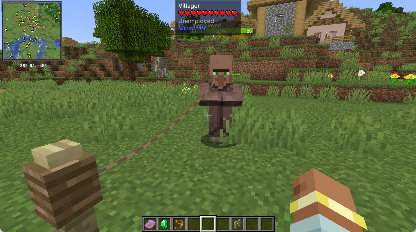 Villagers leashed with a lead