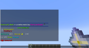 The main menu to configure the pack