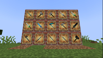 The current weapons in the game