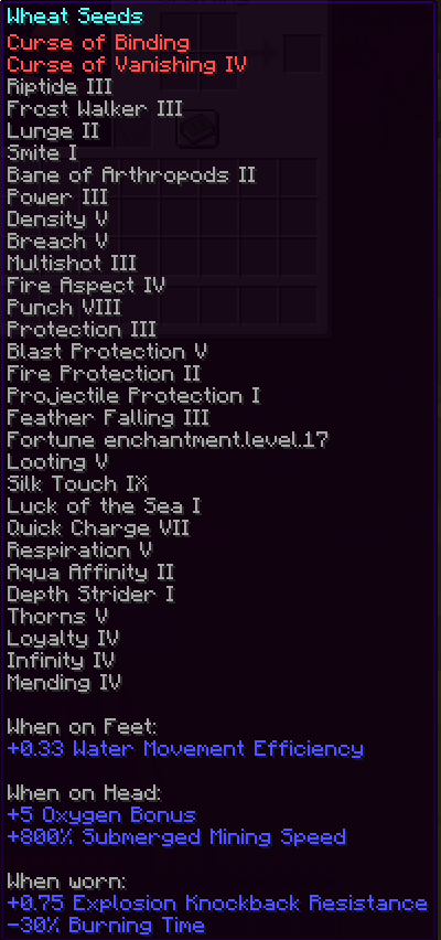 Random enchantments can appear on any item. ⭐