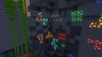 iron ores with a shader to make it luminescent