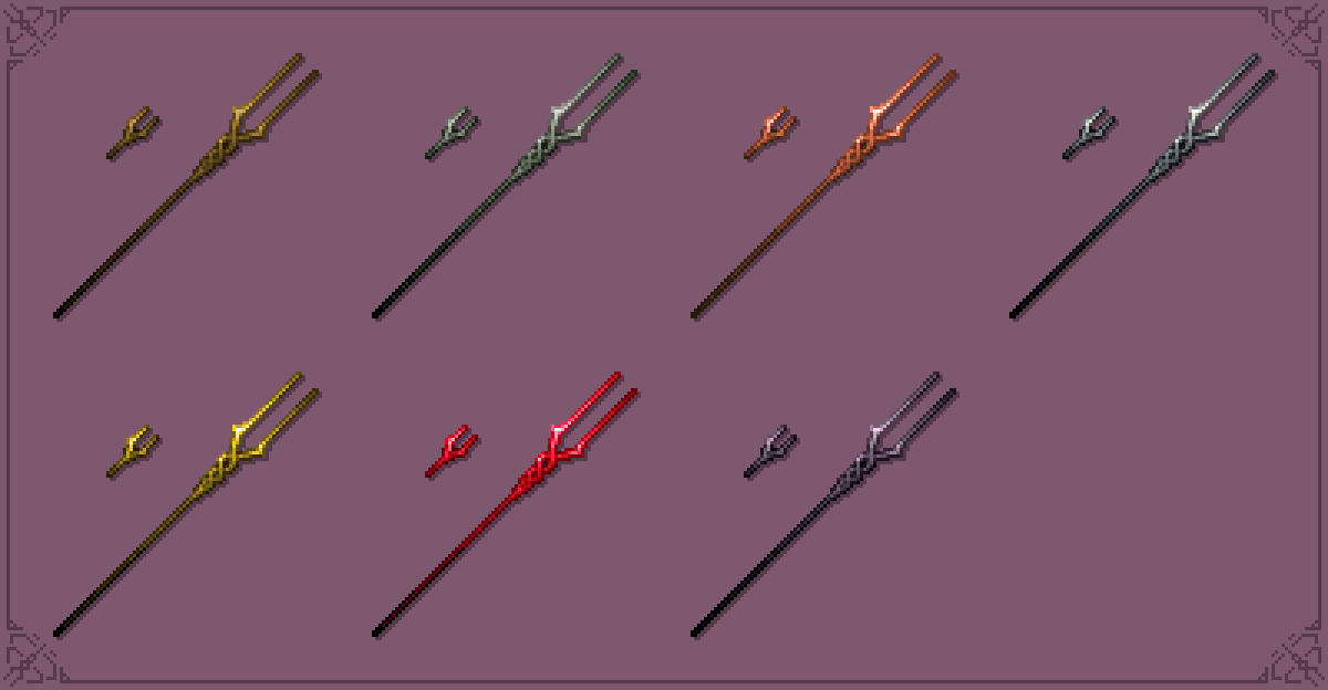 The textures for the Spear of Longinus in the inventory and in the hand.