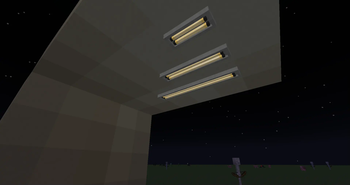 Ceiling lights on vanilla rendering.