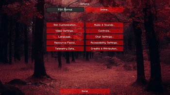 Options menu