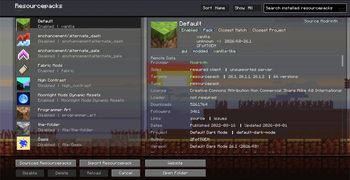 Pack Redesign Screen (Resourcepack)