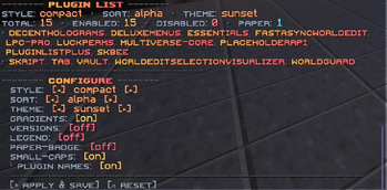 Sunset Config Panel