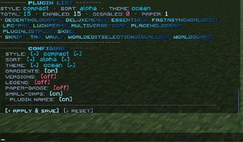 Ocean Config Panel