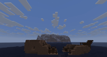 A shipwreck in front of Amethyst Highlands