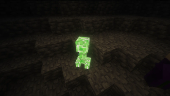 Ignited creeper emits light