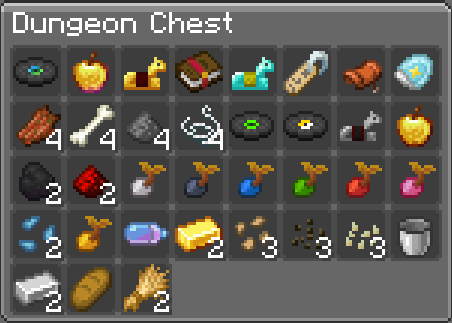 Possible loot from a Dungeon Chest