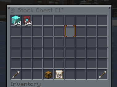 The shop stock GUI