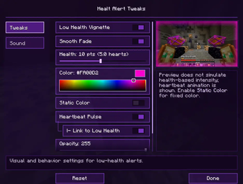 config screen