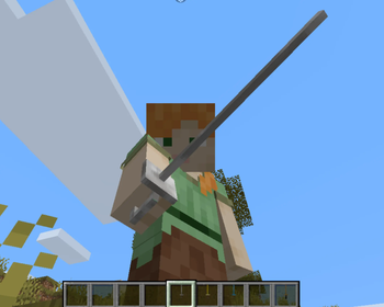 Player with an iron sword