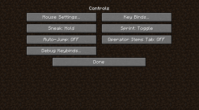 Controls Screen Button