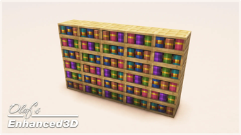 Randomized Books in Chiseled Bookshelf