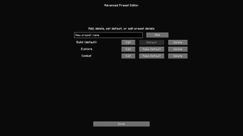 Add or Remove Preset's