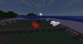Glowing and colorful sheep