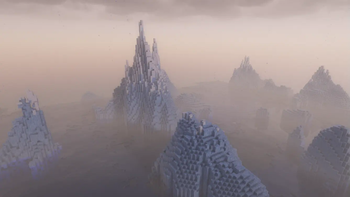 Rainy foggy ice biome