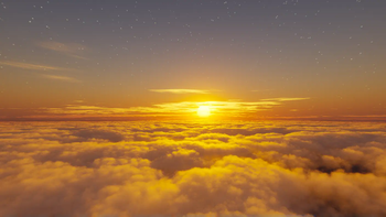 sunset above clouds
