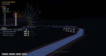 Track Profile Editor Menu