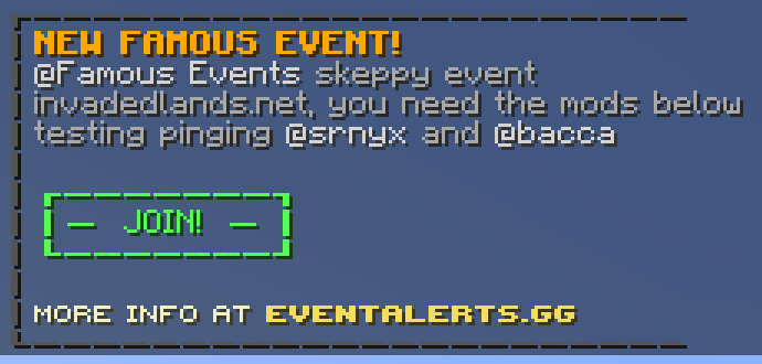 Famous Event announcement