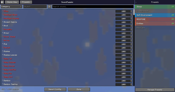 Sound Control + Presets Sidebar