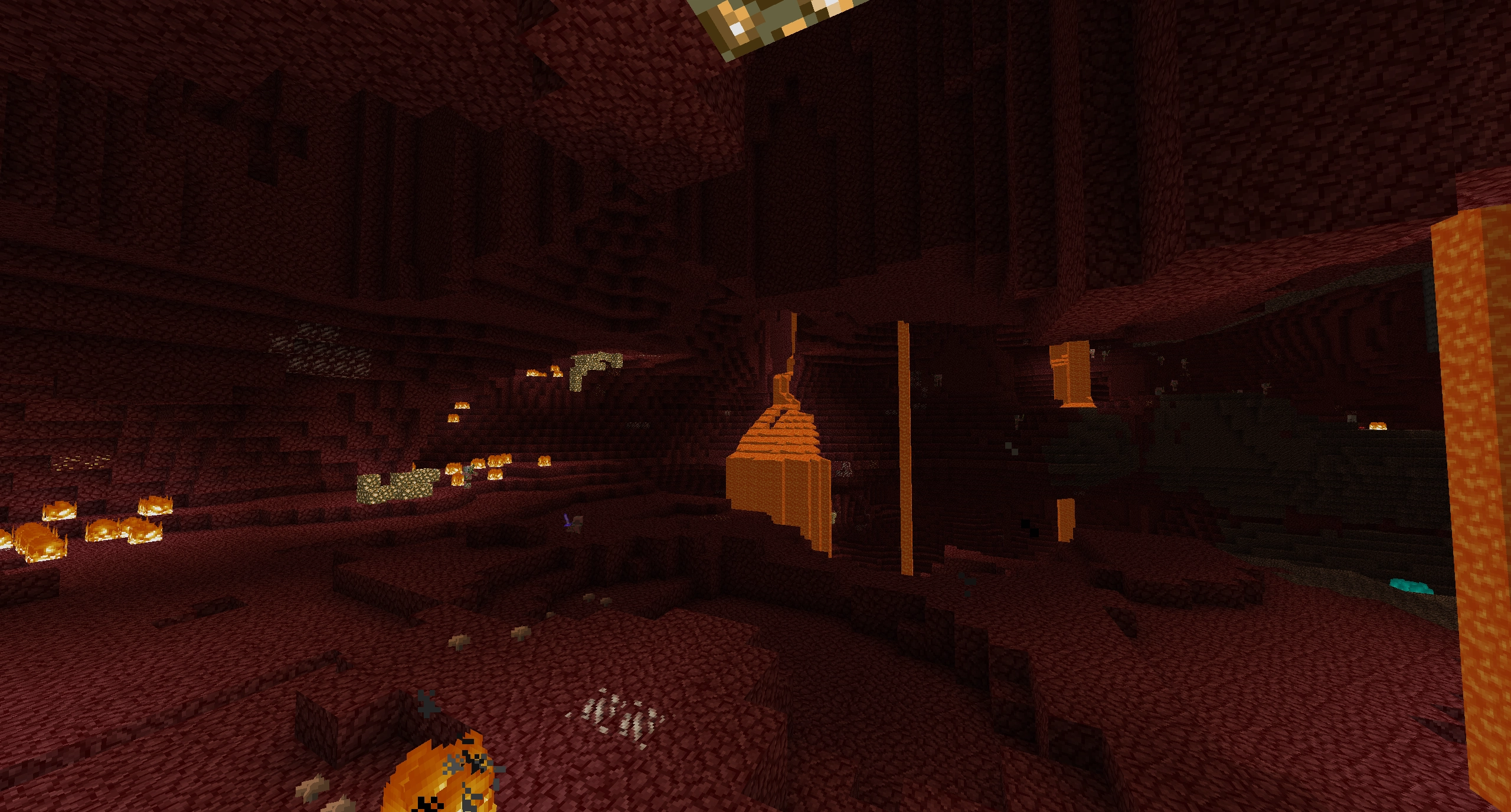 The nether wastes with dull netherrack and it's dependencies