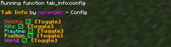 Config Panel Message