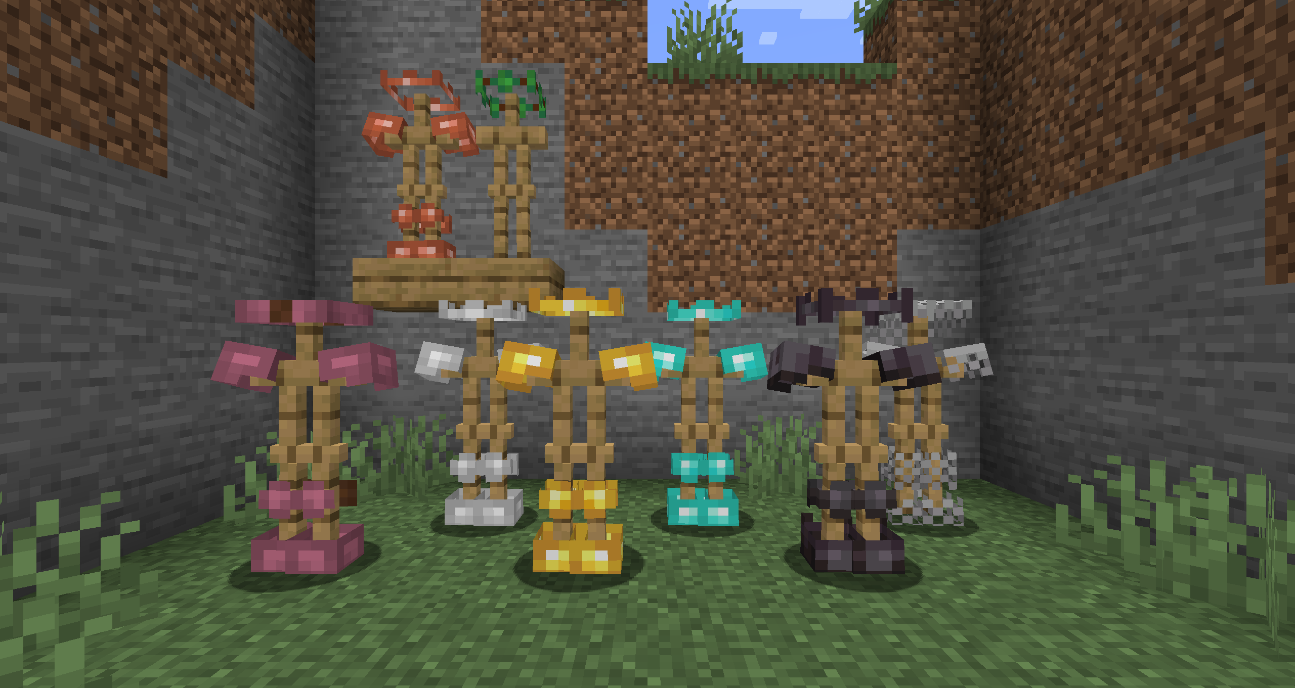 Non-obstructive vanilla armor