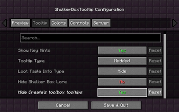 Tooltip Configuration