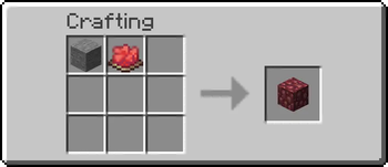Stone + Red dye = Crimsite block